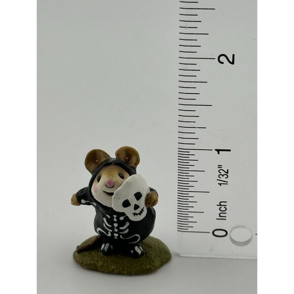 Wee Forest Folk "Skeleton Mousey" 1987 Mouse Halloween M-157 A. Petersen Retired - Picture 7 of 9